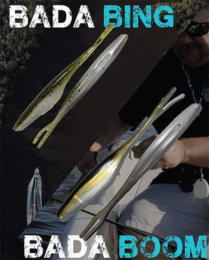 What is the difference between the WGT Bada Bing! and Bada Boom! soft plastic jerkbaits?